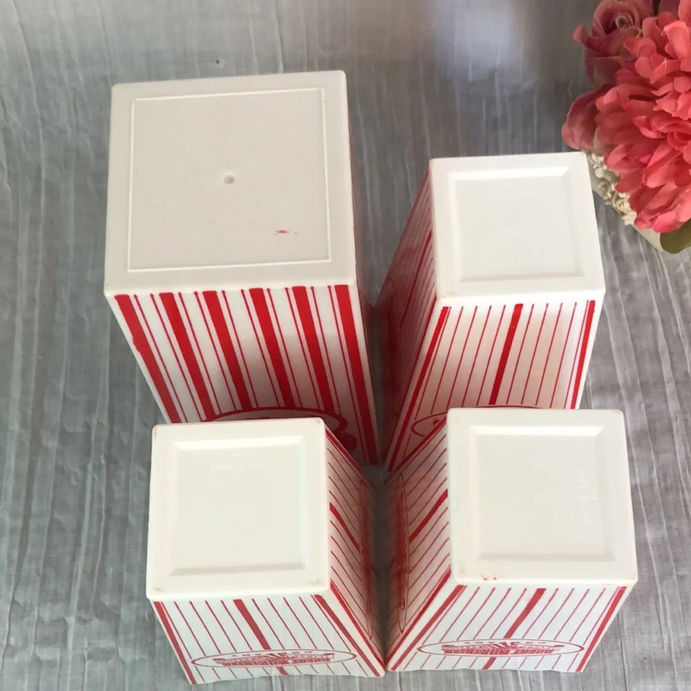 POPCORN tall containers lot of 4 plastic boxes buckets for movie night TV time